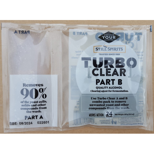 A package of Still Spirits Turbo Clear clearing agent 
